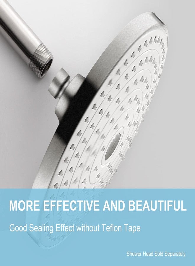 OFFO Shower Arm with Flange, 3 in Brushed Nickel Ceiling Mount Replacement Rain Shower Head Straight Arm Ceiling-Mounted For Fixed Shower Head & High Pressure Rain - Image 2